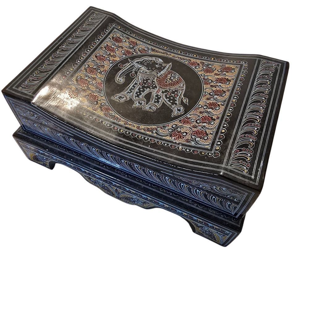 Lacquer Box Chinese Asian Middle Eastern Colorful Designs Trinker Box
